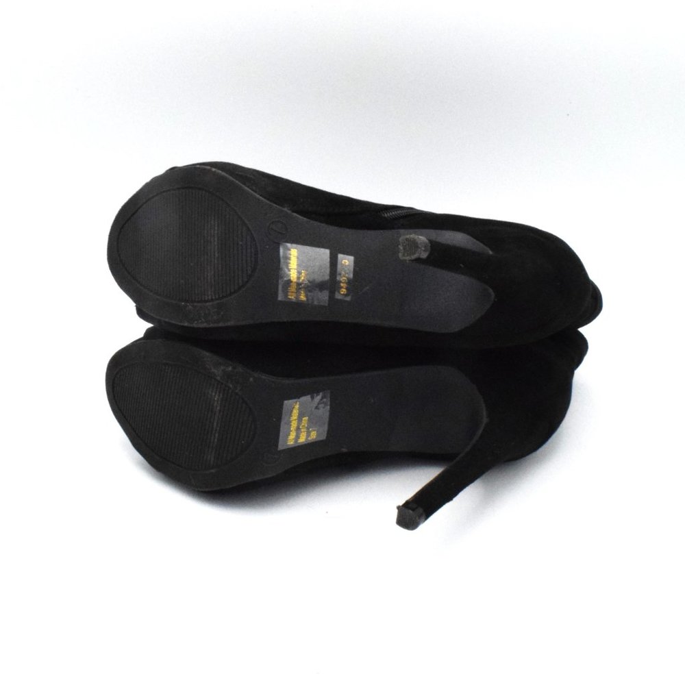 EUC Charlotte Russe Evelyn-56 Lace Up Peep Toe Ankle Bootie Black - Picture 4 of 6